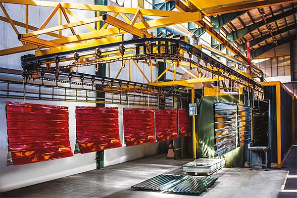 خط رنگ کانوایر با پاشش دستی